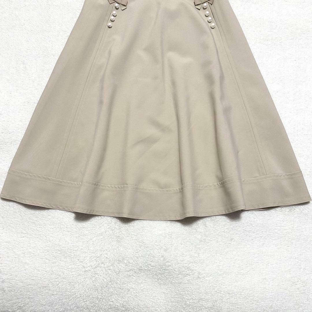 新品未使用 M'S GRACY 23SS パール リボン フレア スカート 40