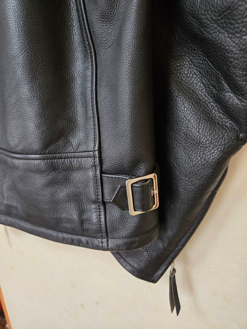 値下げ、カドヤ　EURUS　黒 レザー シングルライダースジャケット　Lサイズ