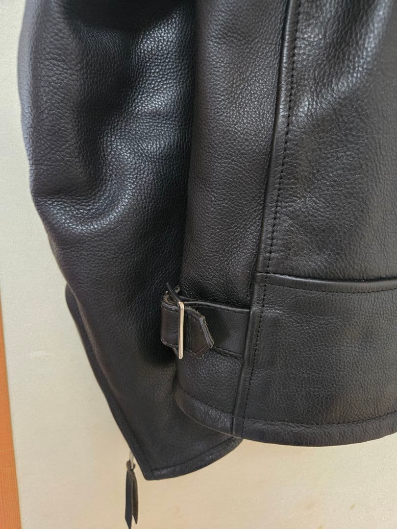値下げ、カドヤ　EURUS　黒 レザー シングルライダースジャケット　Lサイズ