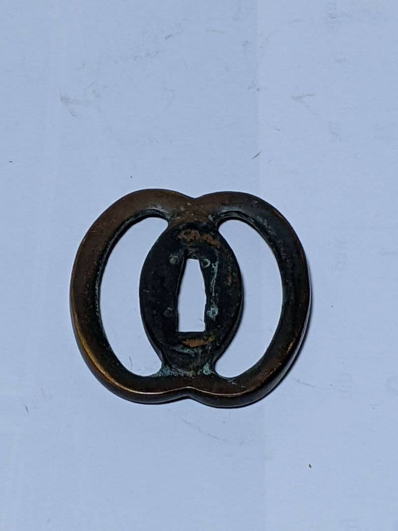 鍔３ 鉄製　二天 刀装具　時代　古玩　当時物　骨董品