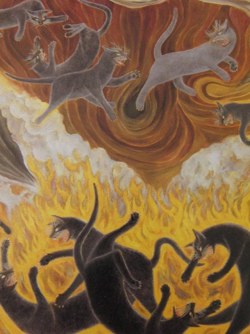 橘公俊、【煩悩の炎】、希少な額装用画集より、新品額装付、状態良好