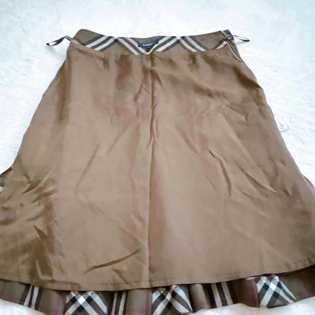 バーバリーロンドン ウールスカート ノバチェック ブラウン 40 L