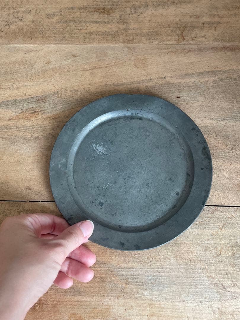 アンティーク　ヴィンテージ　古道具　ピュータープレート　エタン皿　錫