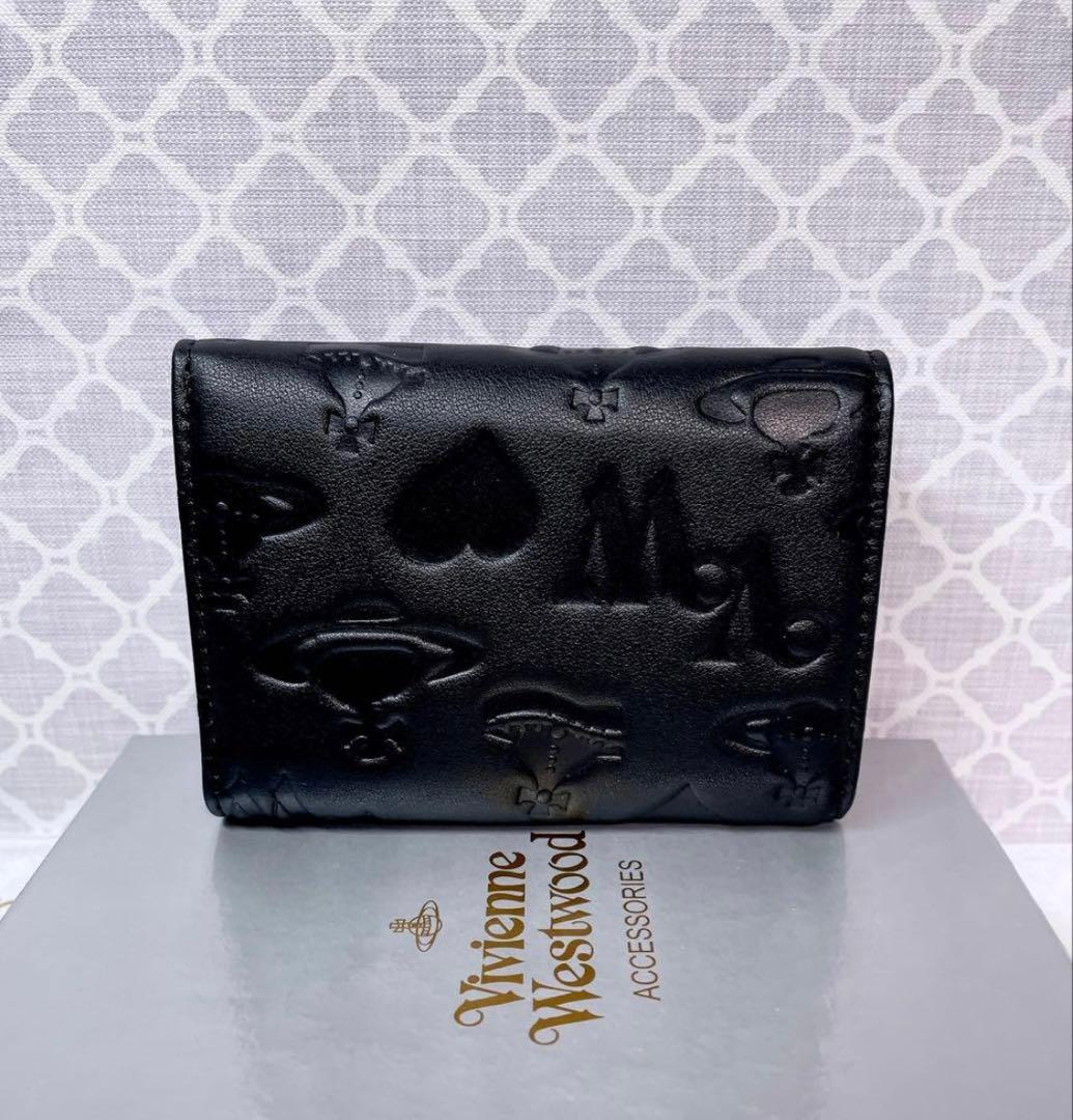 【内柄も素敵☆最新】Vivienne Westwood 三折財布 マットブラック