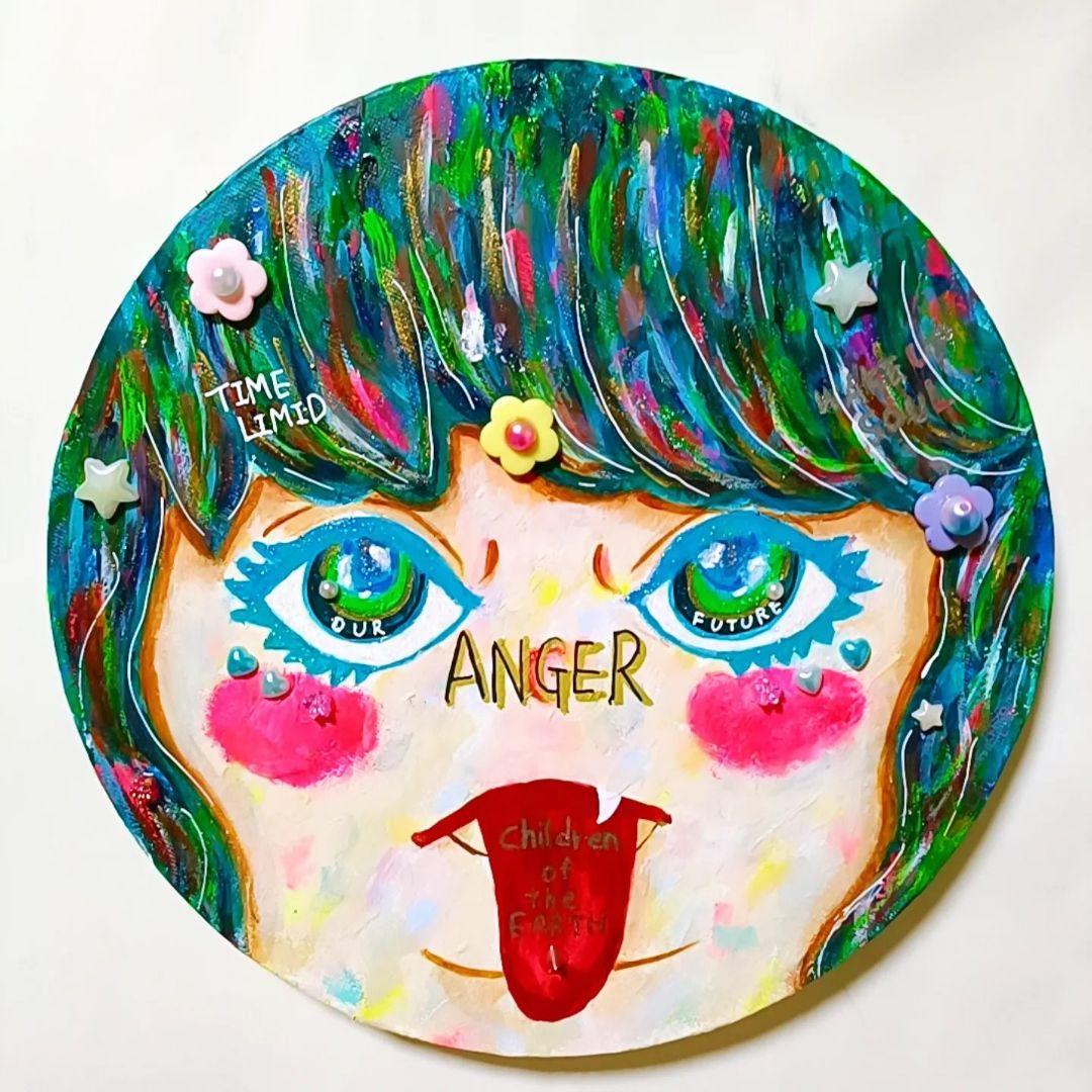 【一点物現代アート】Children of the EARTH【直径25cm】