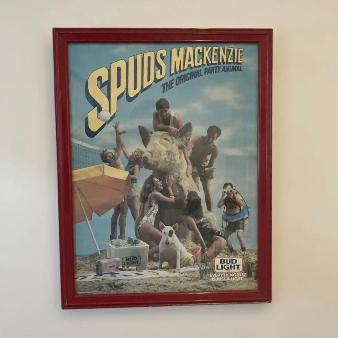 Rare80s Spuds Mackenzie BUDLIGHTフレームパネル