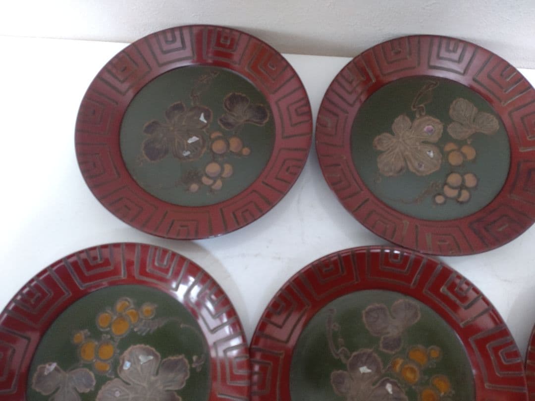 李朝 漆器 皿 螺鈿 11枚 美術 骨董 茶道具