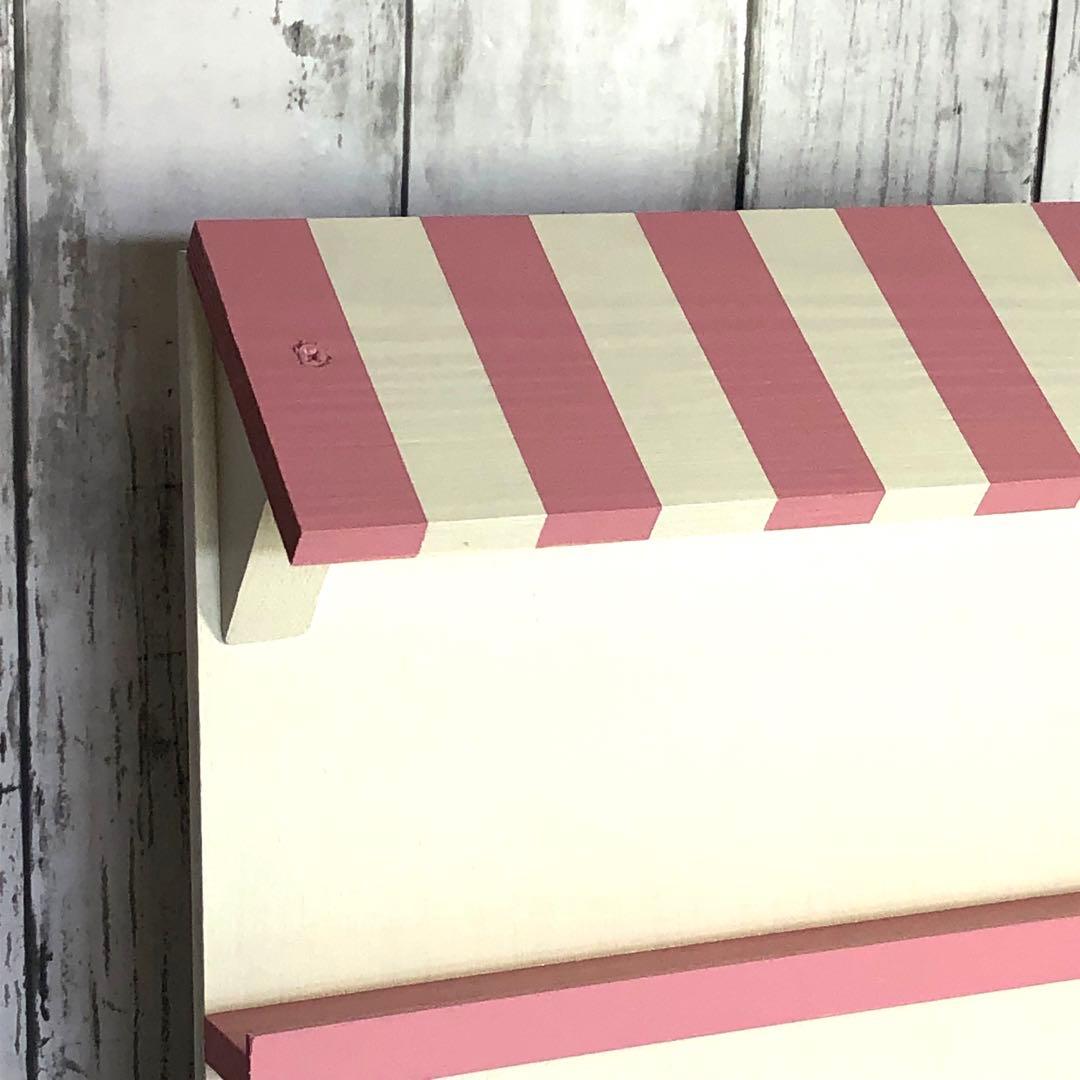 ろここ　お店型什器（ピンク×ホワイト）３点　イベント什器　アクセサリー什器