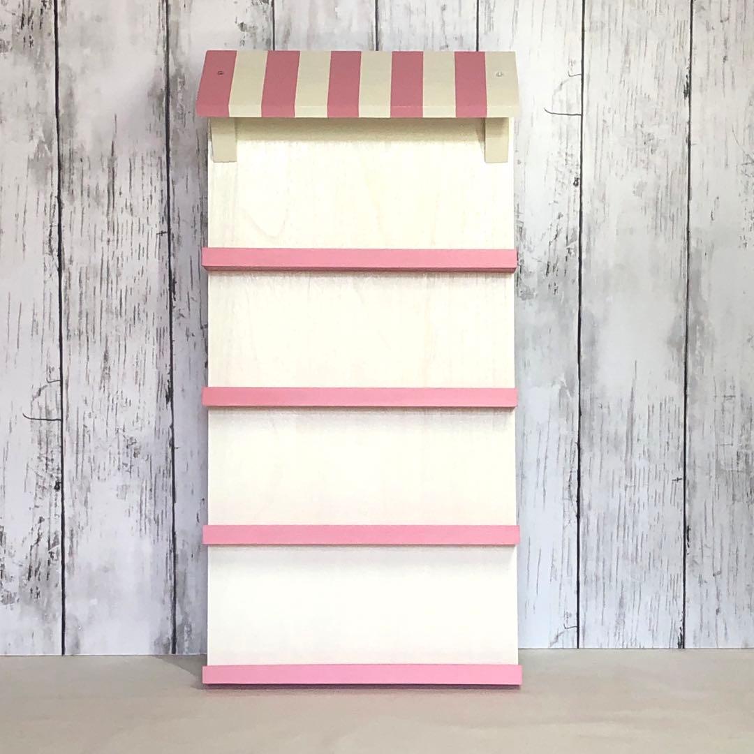 ろここ　お店型什器（ピンク×ホワイト）３点　イベント什器　アクセサリー什器