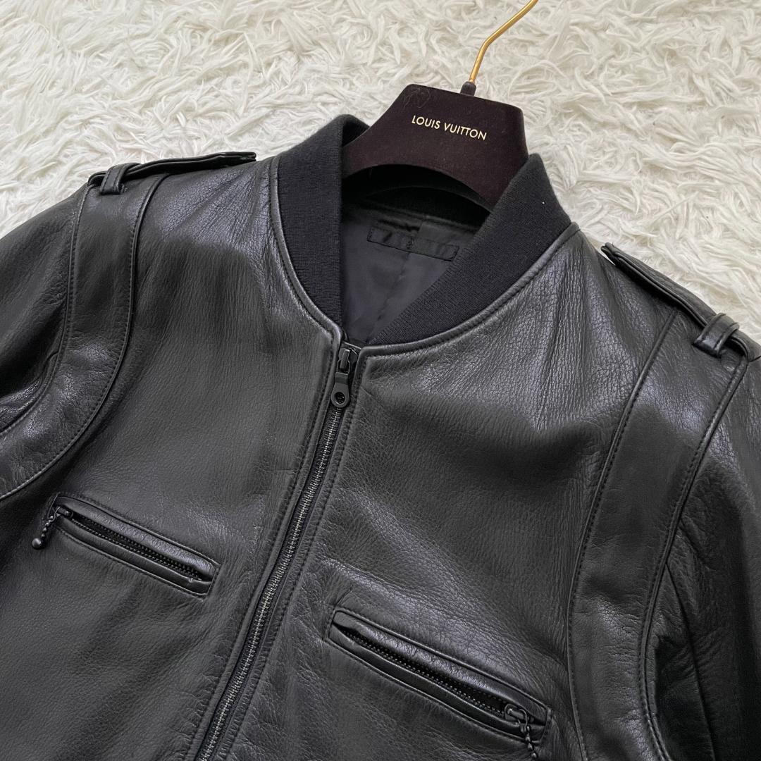 最高級ディアスキン ディスカバード レザージャケット 本革 M-L相当 黒