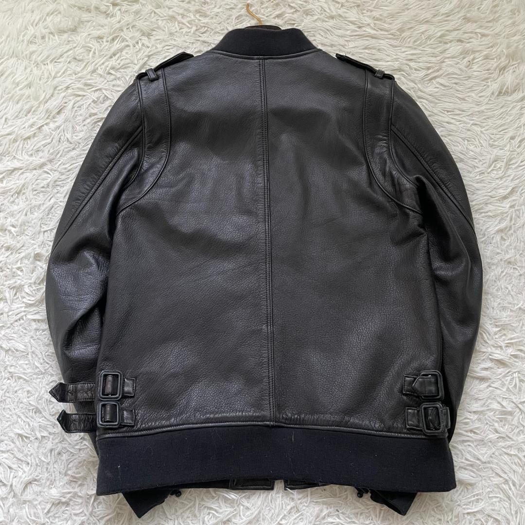 最高級ディアスキン ディスカバード レザージャケット 本革 M-L相当 黒