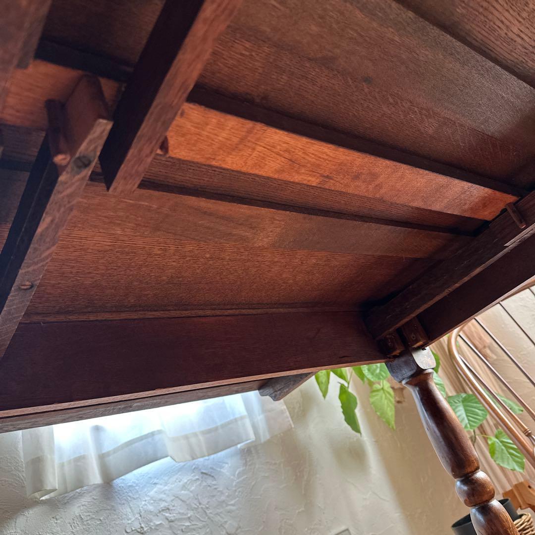 ロイズアンティーク木製エクステンションテーブル ダークブラウン