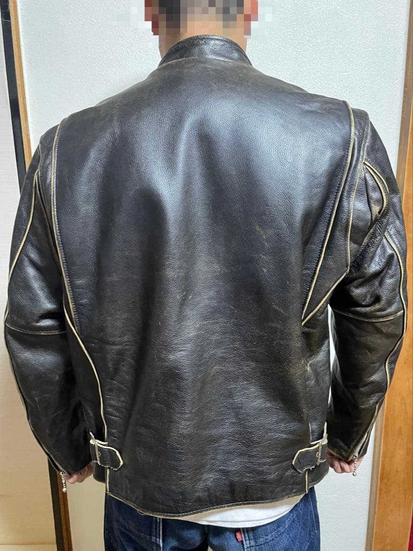 RBC シングルライダース レザージャケット　ダメージ加工　M