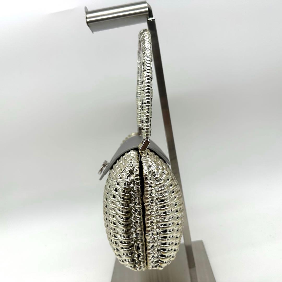 【希少美品】フェラガモ ガンチーニ かごバッグ ハンドバッグ シルバー金具