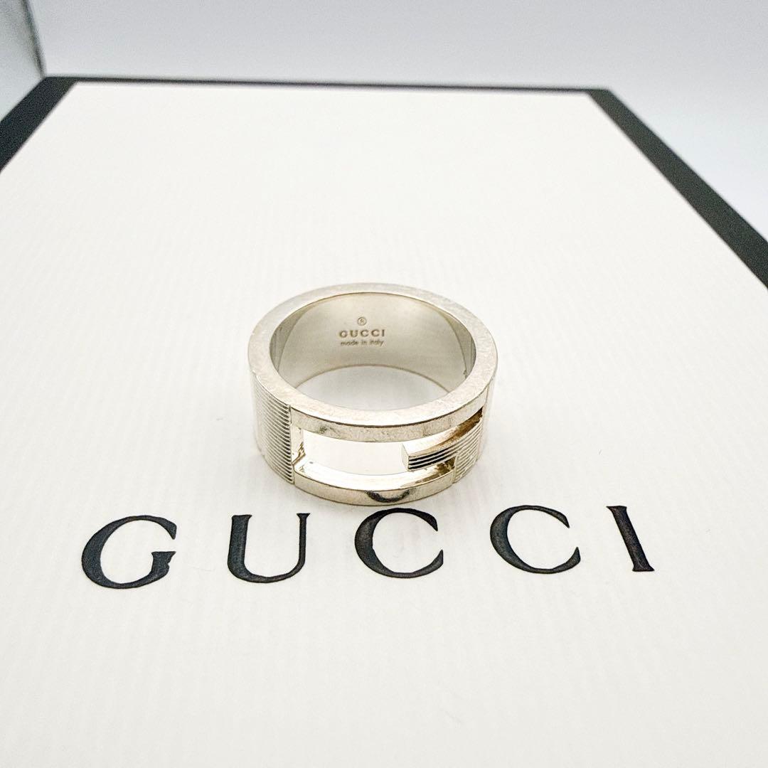 2931-1 人気✨GUCCI リング　Gロゴ 指輪　シルバー925 10号