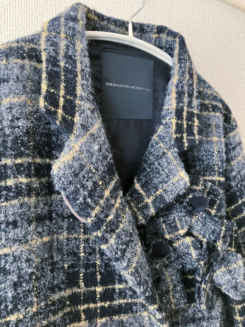 ERMANNO SCERVINO エルマンノ シェルヴィーノ チェック柄コート