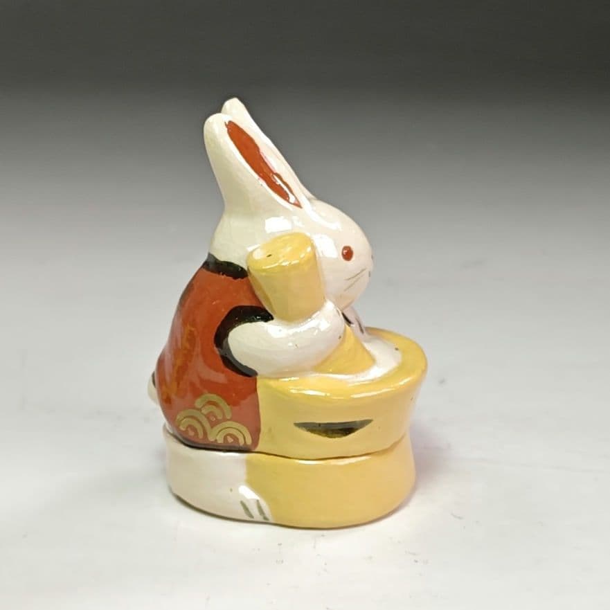 イ910 香合『伊東桂楽造』『兎うさぎ　香合　共箱』茶道具