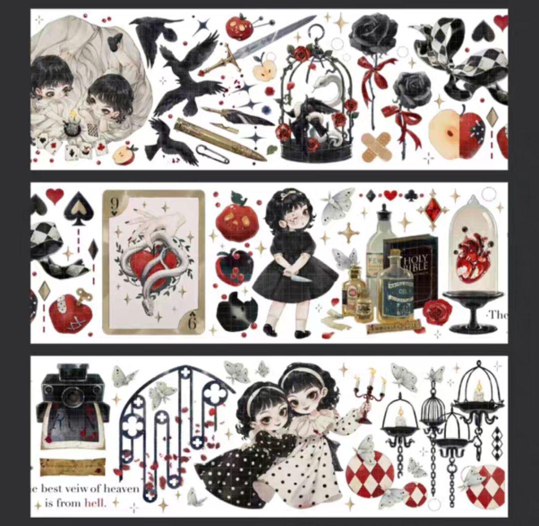 巻売 589★ 海外 マスキングテープ マステ PET 装飾 人物 贝壳光