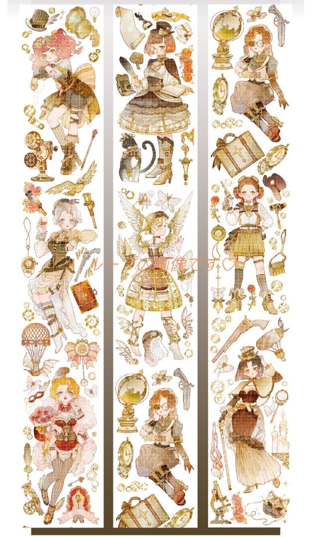 J431＃蒸汽幻想(贝壳光)遇光切り売り海外人物マステ女の子