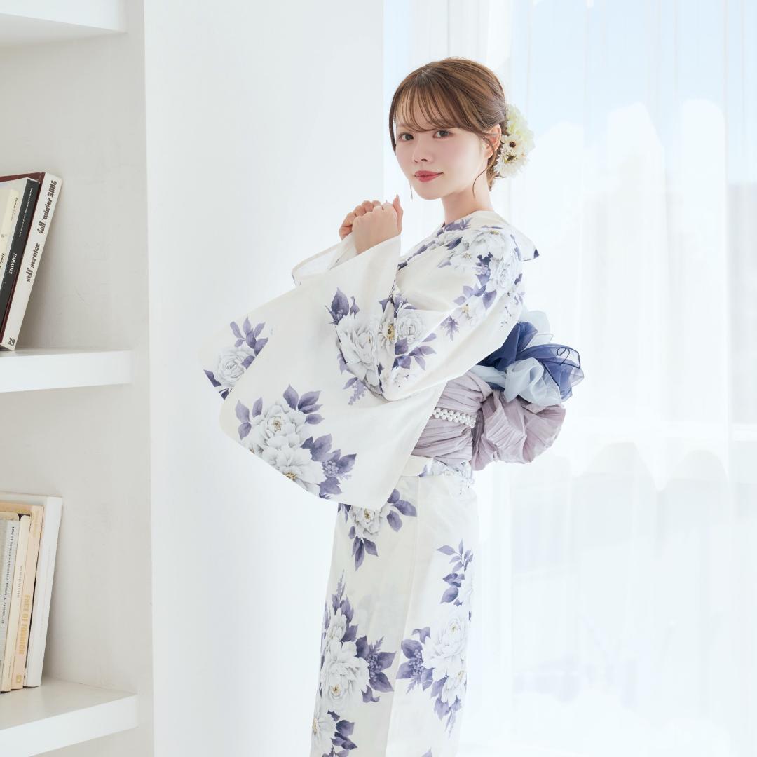 新品 浴衣 セット 浴衣セット ゆかた レディース 大人 水色 白 Y5-2