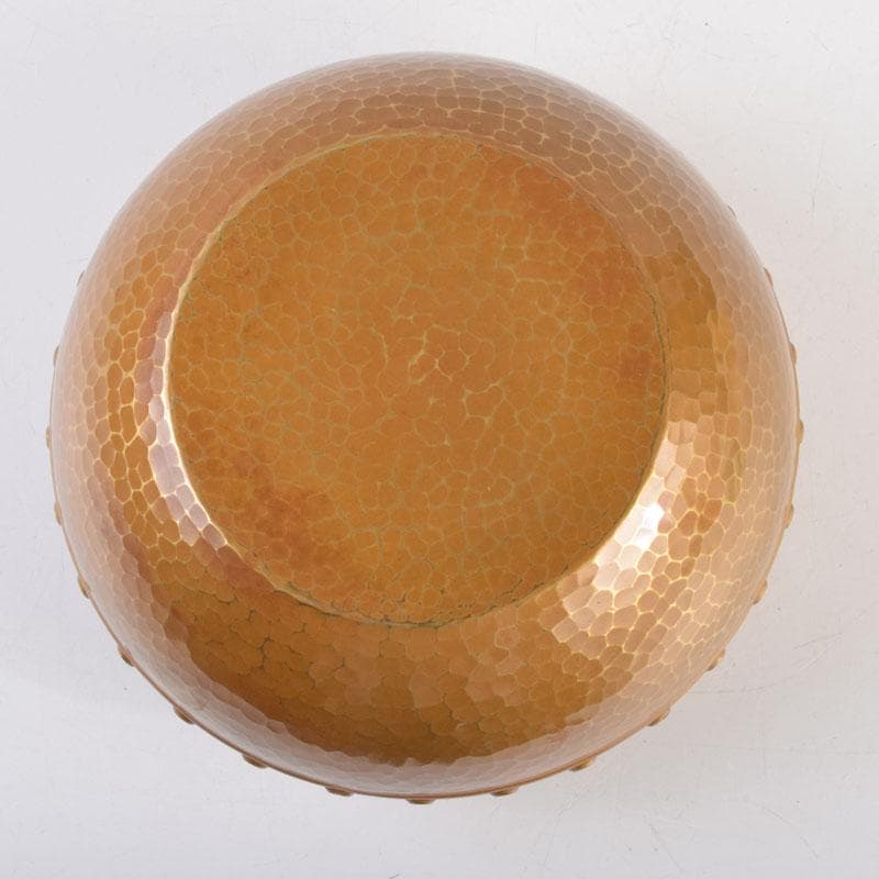 茶道具　龍泉造　黄銅　鎚目　鵬雲斎好　累座建水　共箱　C　9221