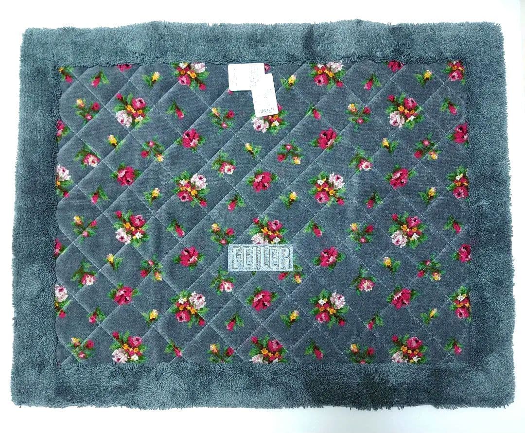 匿名配送☆新品　フェイラー　バラ　バスマット　玄関マット　グレー