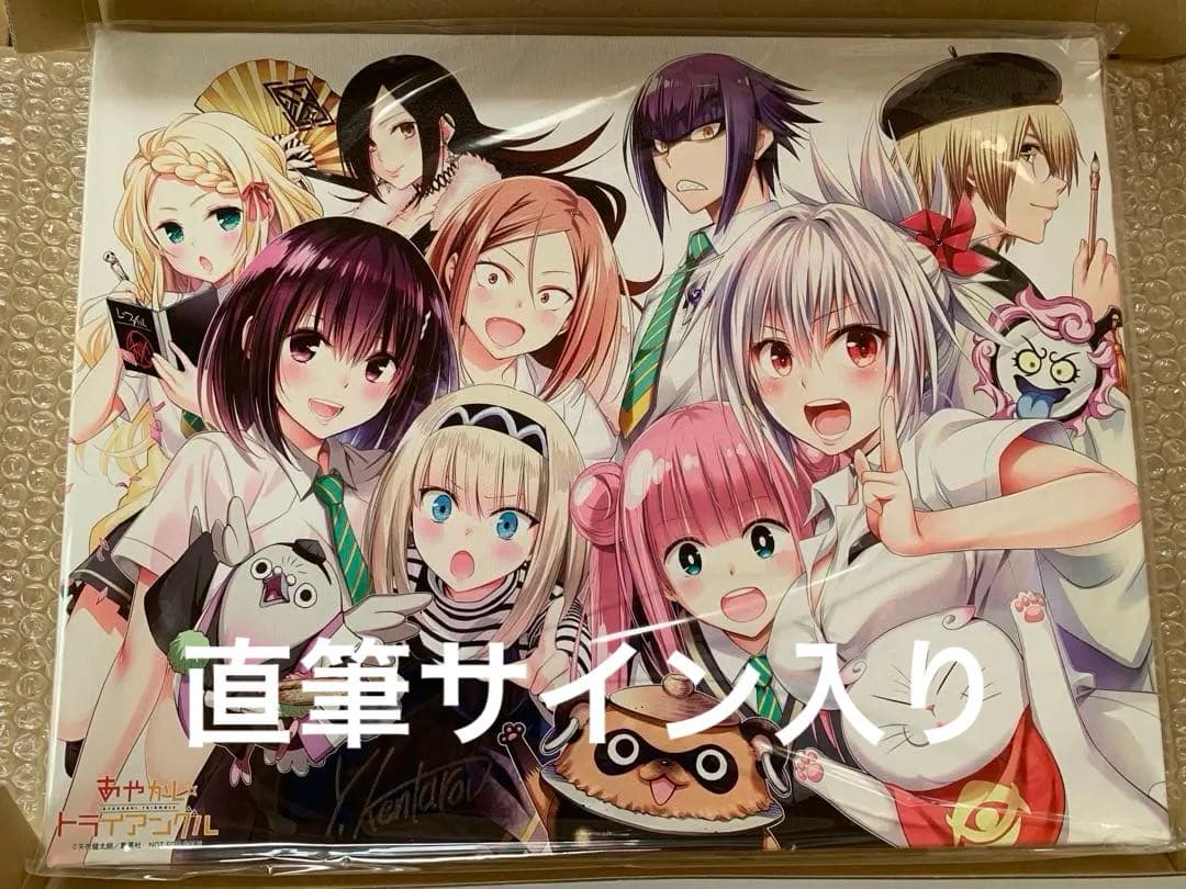あやかしトライアングル　矢吹先生直筆サイン入りキャンパス　ToLOVEる