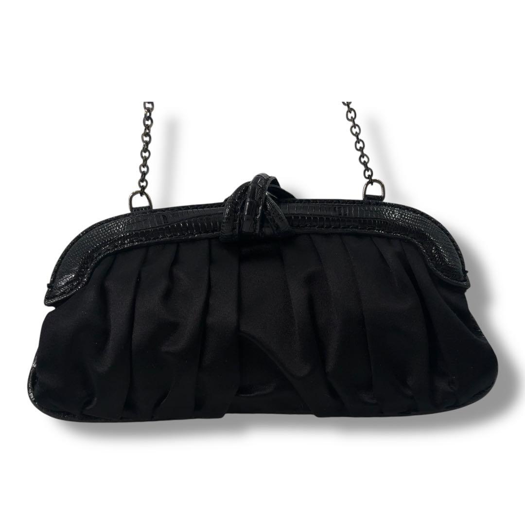 【極美品】Tod's トッズ　パーティバッグ　チェーン　レザー　ビジュー　黒