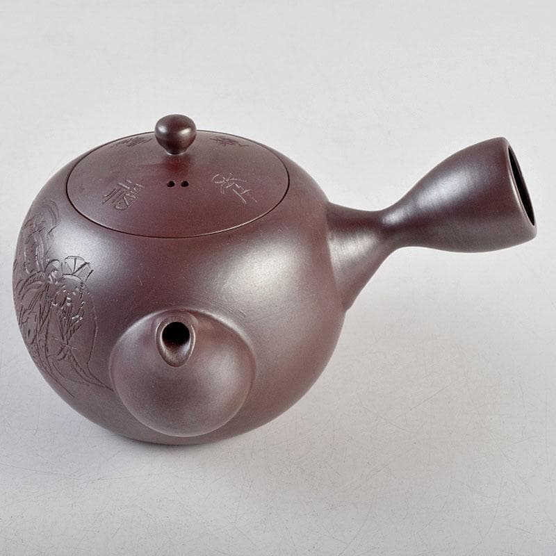 萬古焼　美月窯　伊藤美月作　七福神之図　茶注　急須　共布共箱　M　R9431