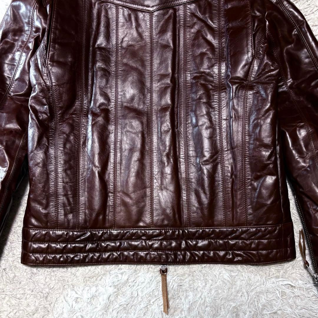 haruf 馬革ホースハイド レザージャケット ダウン90% ラビットファー