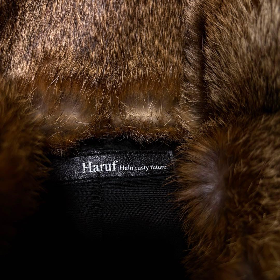 haruf 馬革ホースハイド レザージャケット ダウン90% ラビットファー