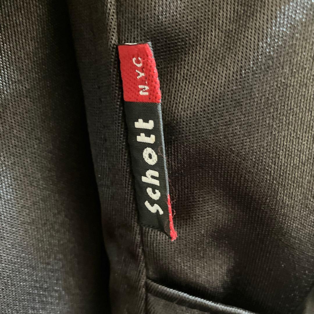 Schott ナイロン製シングルライダースジャケット M 黒