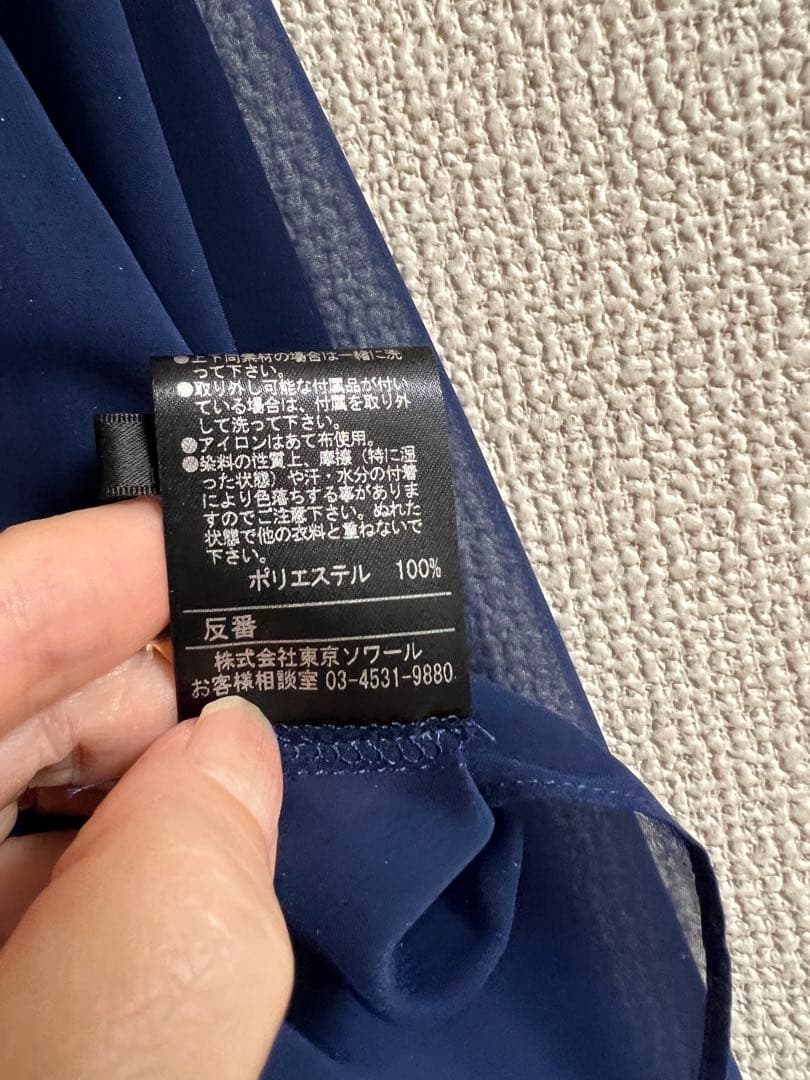 ネイビー シフォン カバーアップ ケープ ストール　パーティードレス用