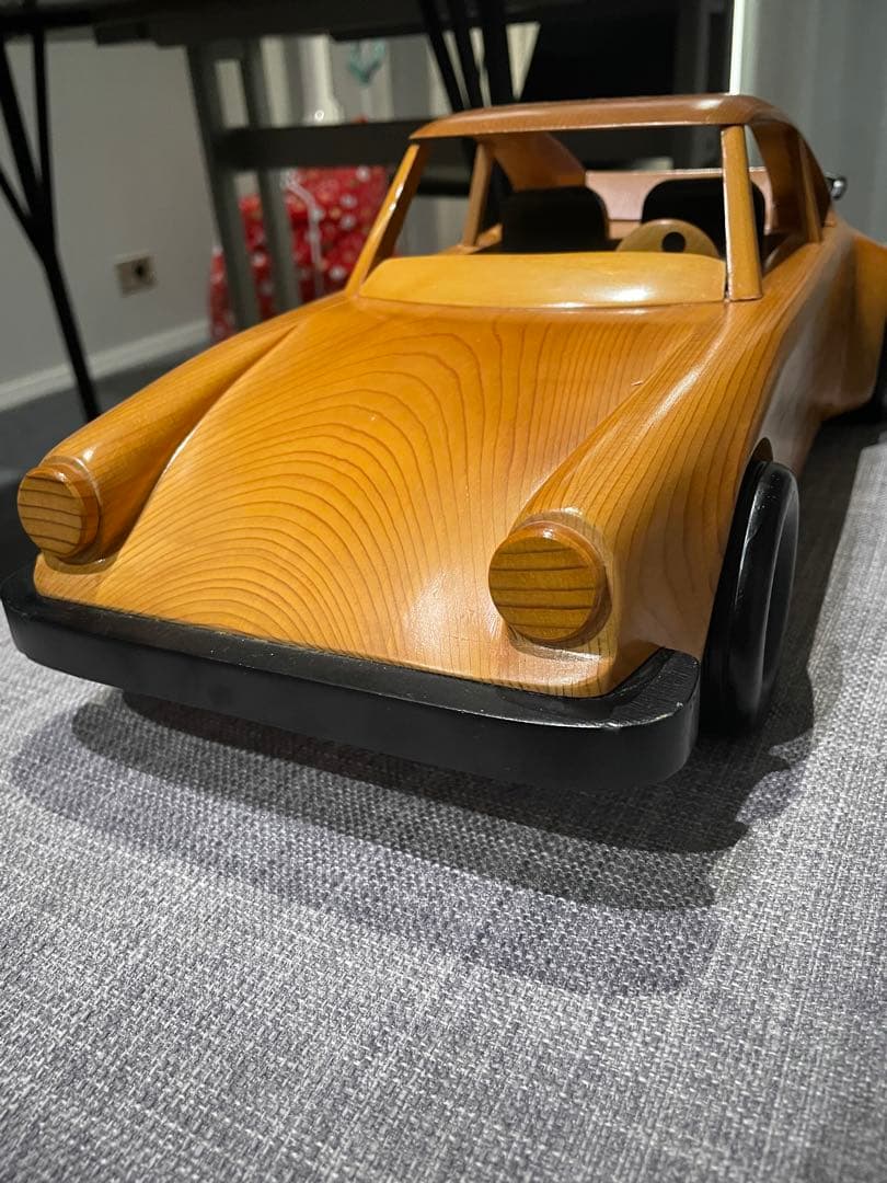 【希少】木製　スポーツカー アンティーク　約50cm