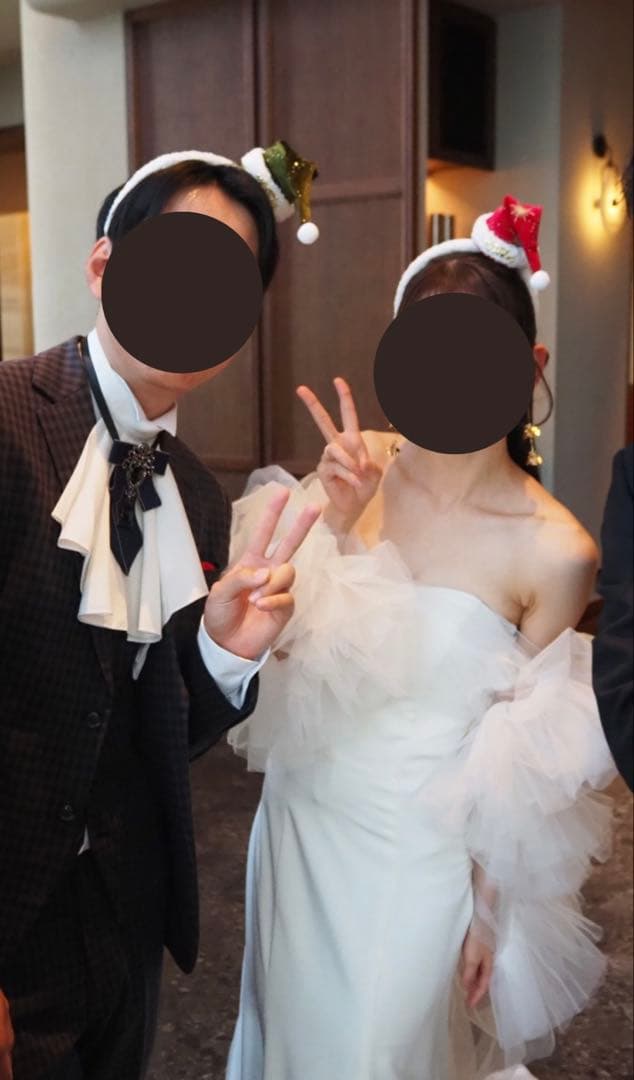 ウェディングドレス チュール袖