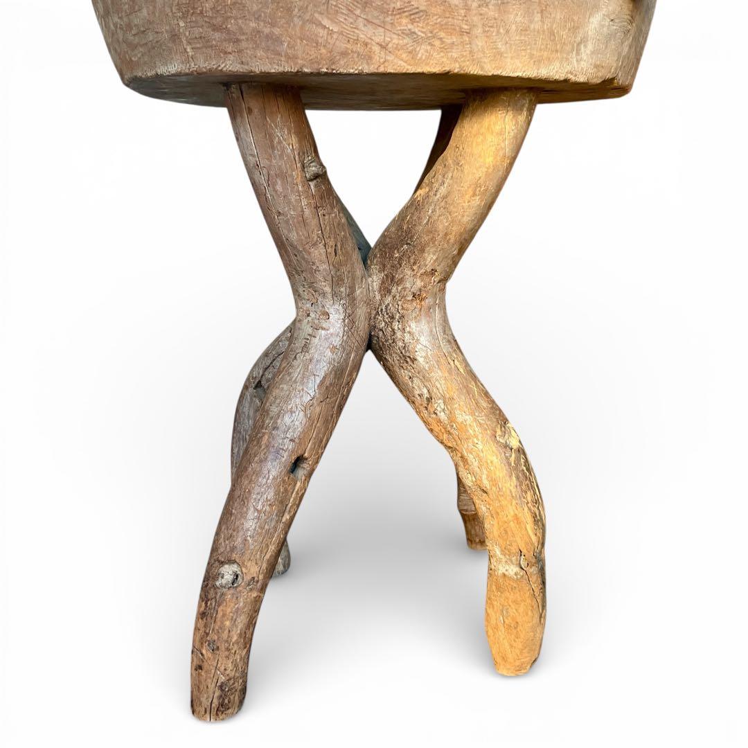 【希少】 チーク材 テーブル アフリカ？民芸品 アンティーク プリミティブ