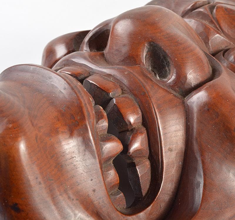 能楽　雅楽　能面　木彫　出目作　釣眼　M　R4854