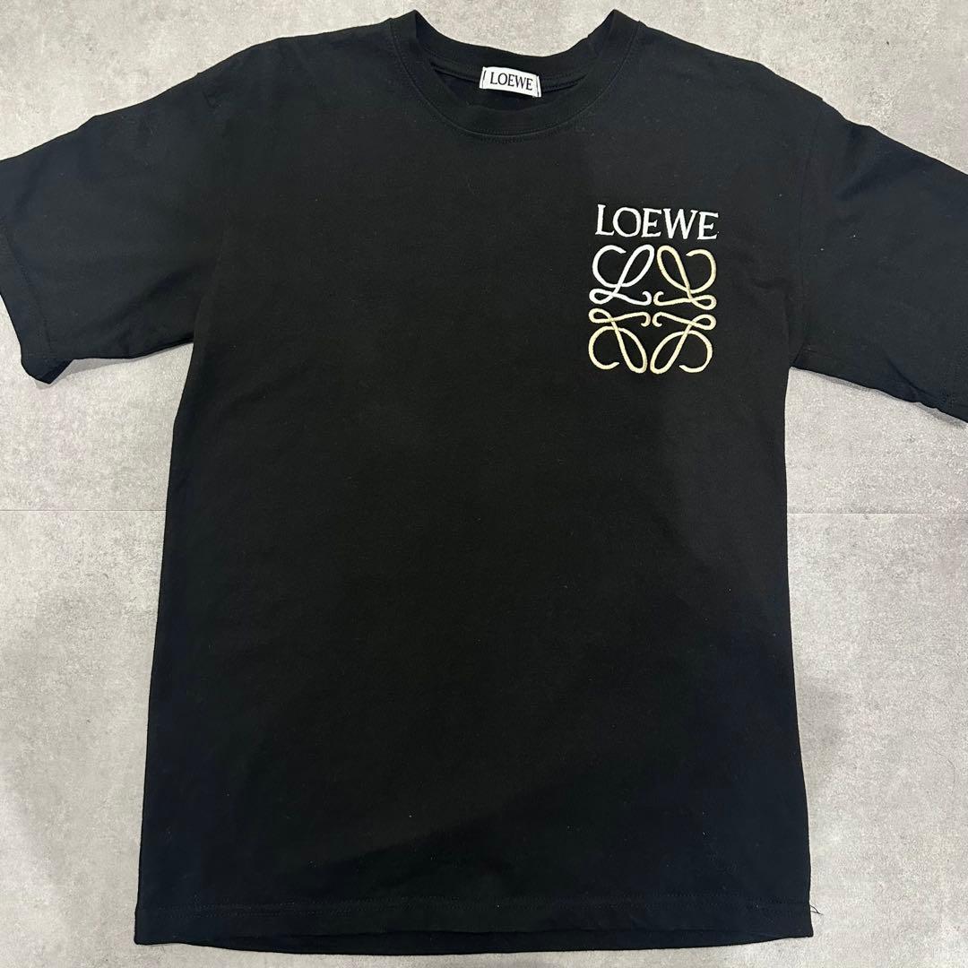LOEWE ロゴ刺繍 ブラック Tシャツ