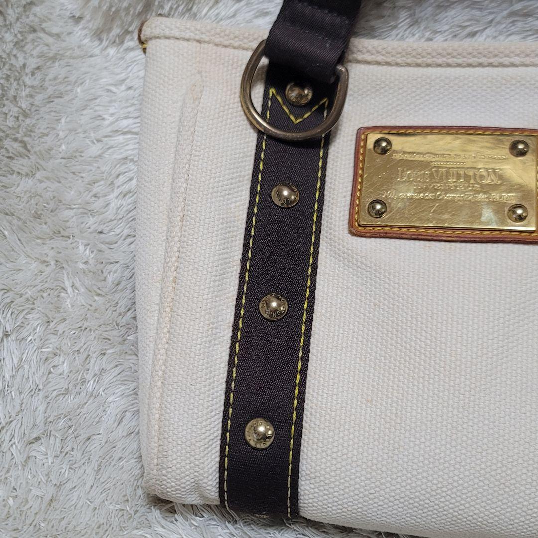 ルイヴィトン アンティグア カバ PM ハンドバッグ ホワイト ブラウン