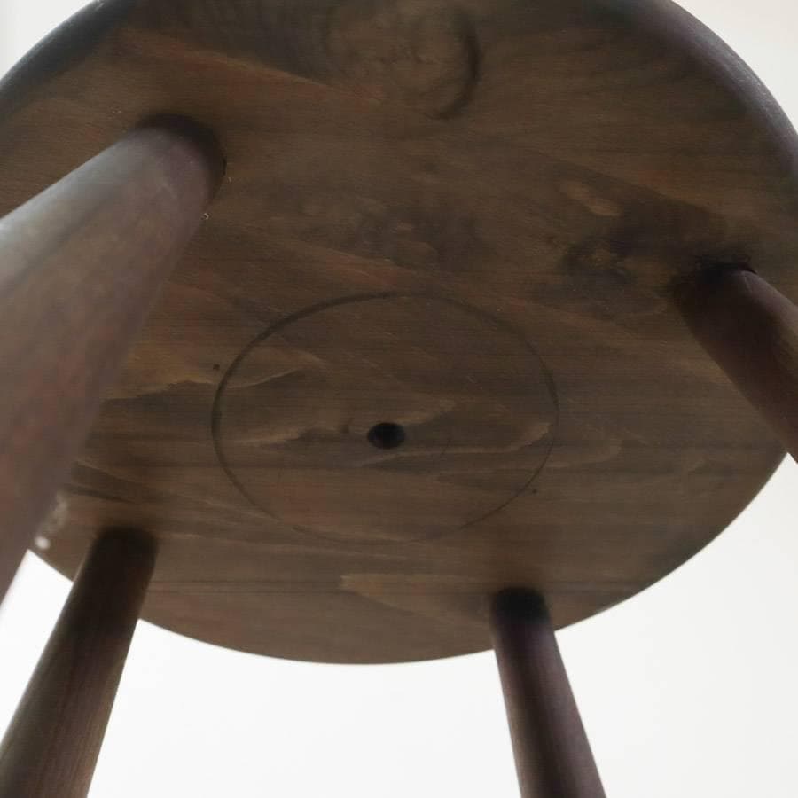 値下 英国 アンティーク調 無垢材 ハイスツール 丸椅子 ダークブラウン