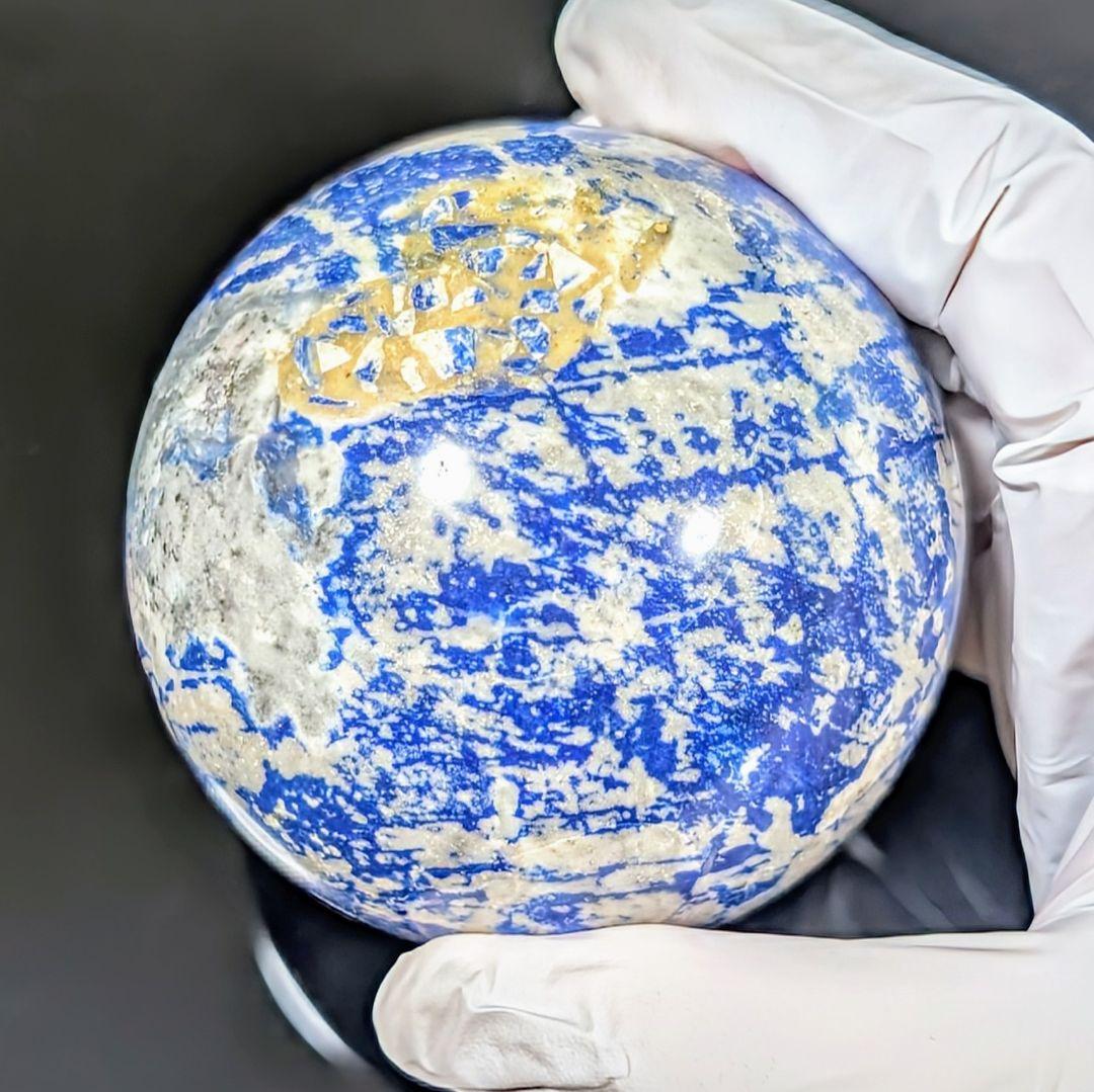 チリ産 ラピスラズリ スフィア 台座付属