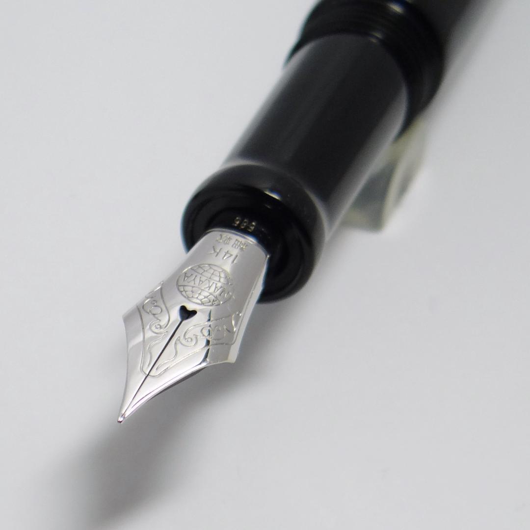 【希少・超ロング】中屋万年筆 デスクペン 黒呂色 Nakaya Deskpen