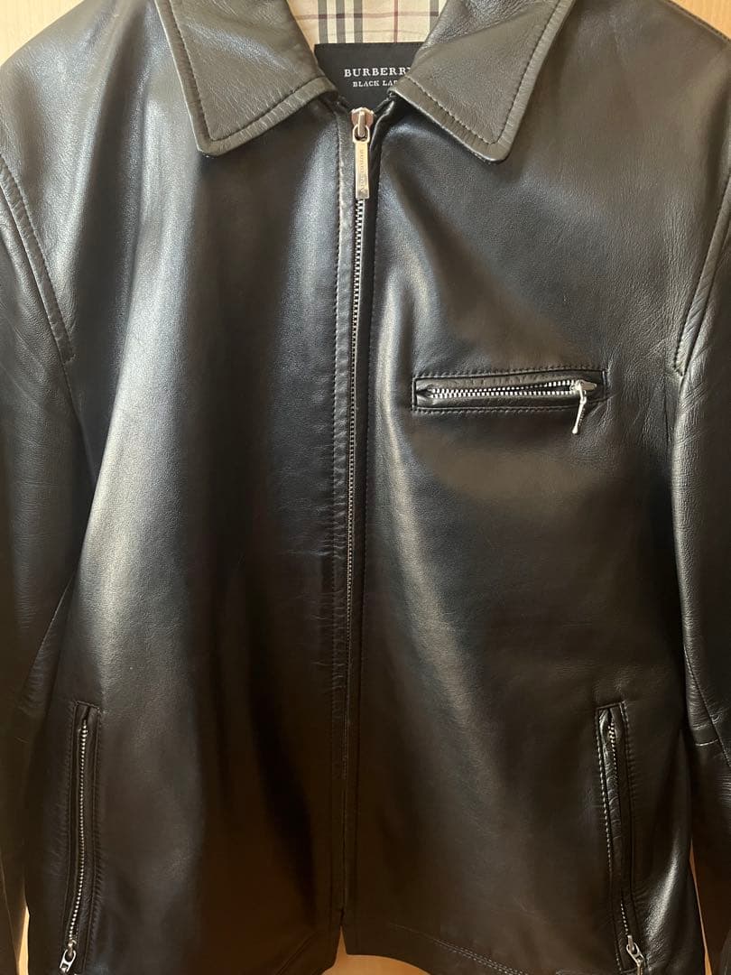 【美品】Burberry Black label レザー ライダース M