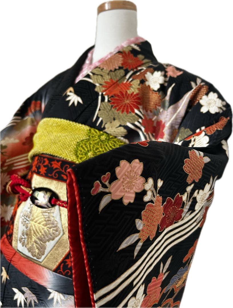 ロング正絹 豪華振袖 共八卦仕立て 紋意匠地 身丈167cm