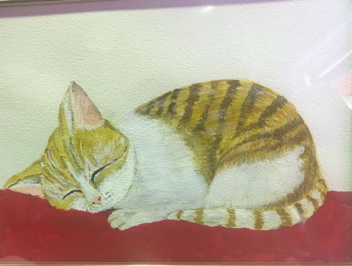 ★ペットのイラスト オーダーメイド作品 アクリル画 額付