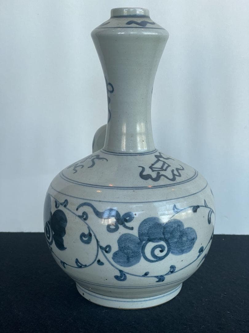 明 中国美術 青花 染付 唐草 乳瓶 景徳鎮窯系 軍持 水瓶 乳首 徳利 酒器