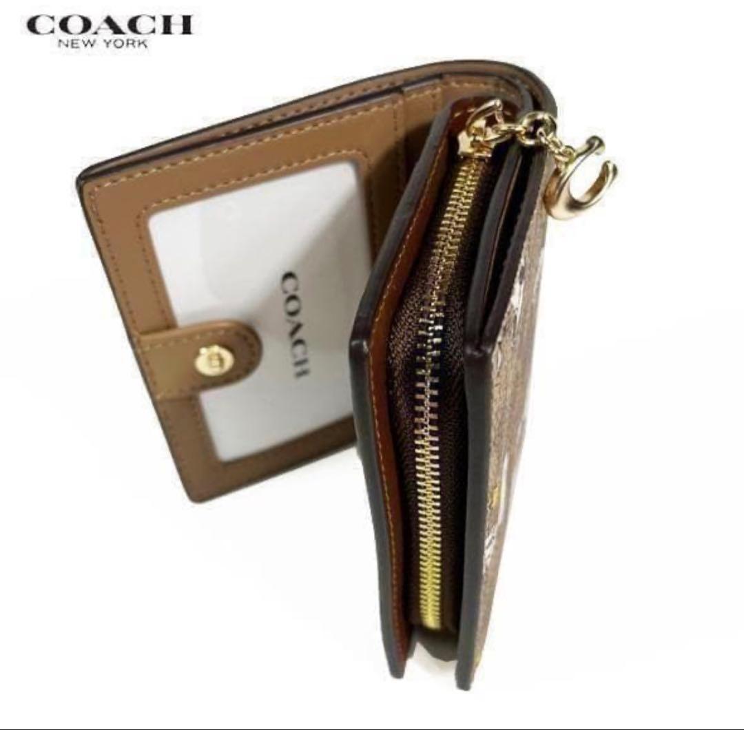 初売り　COACHコーチシグネチャースヌーピーコラボ二つ折り財布