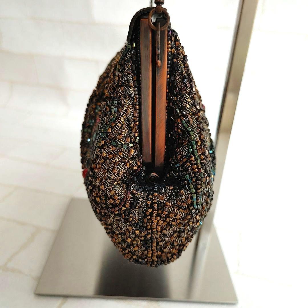 ルミーはしもと 総ビーズ ハンドバッグ がま口 皇室御用達 アンティークビジュー