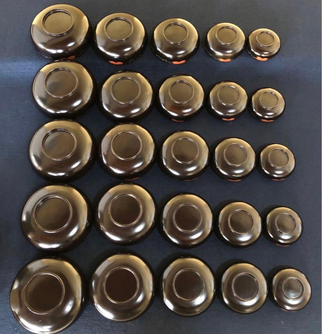 《R》輪島塗 会席五ツ揃小鉢5客 蒔絵付 木製漆器　251007あ7