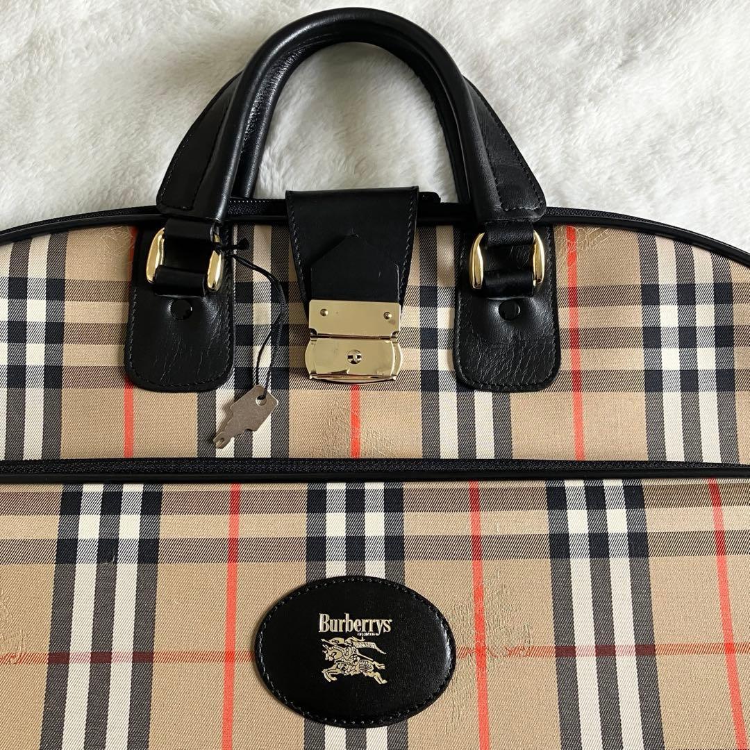 希少 超美品 バーバリーズ ノバチェック シャドーホース ガーメントバッグ